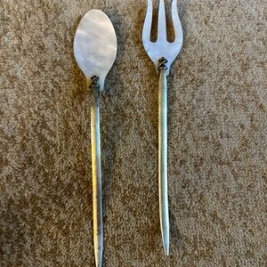 Vintage Mid-Century Mother of Pearl Salad Servers,
